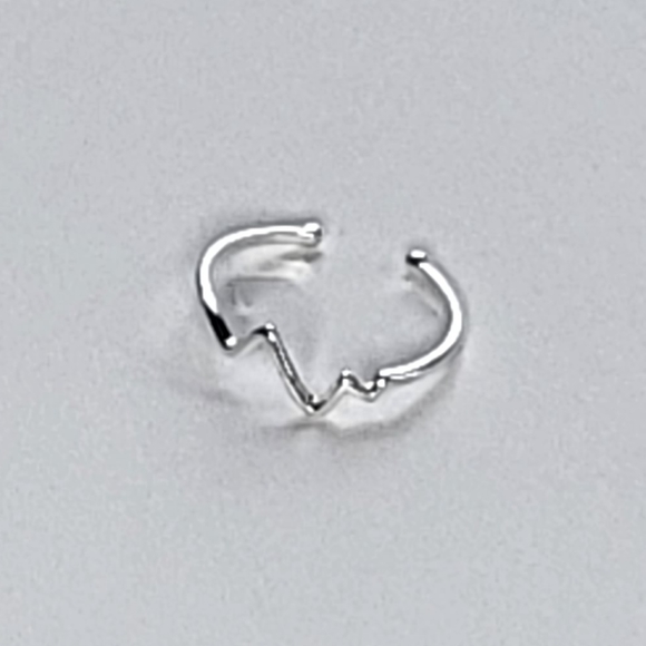 Sterling Silver ECG Ring - Picture 4 of 4